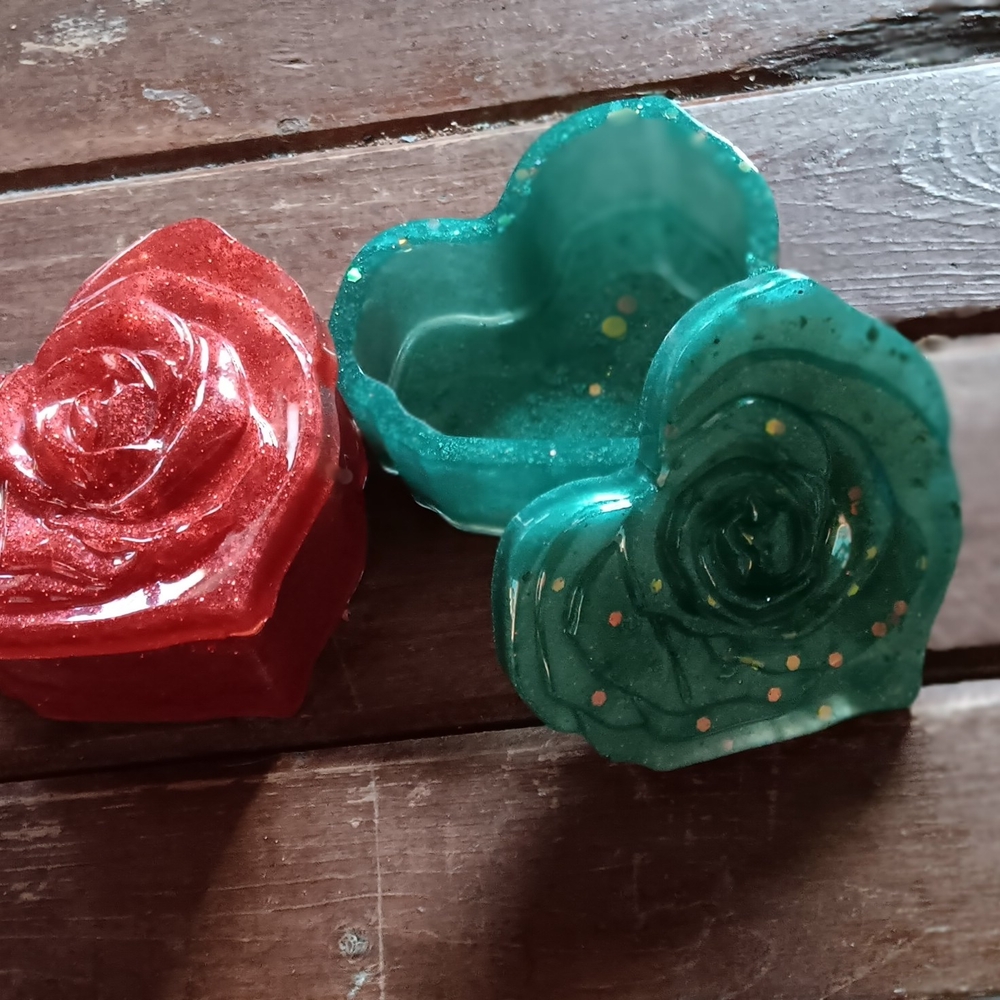 Heart-Shaped Red and Green Decorative Accents